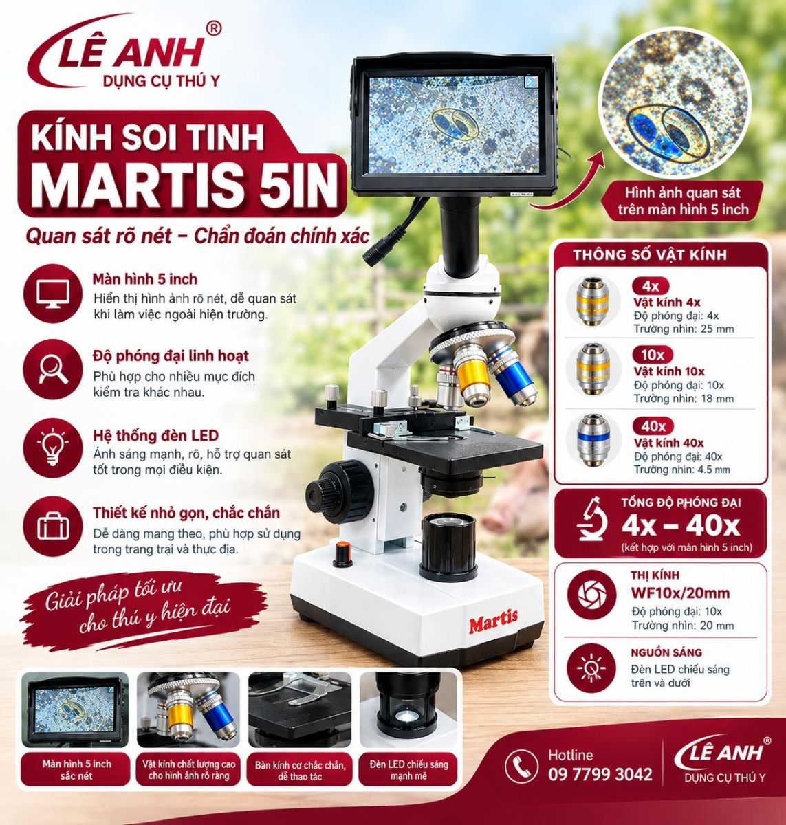 kính soi tinh có màn hình - kính hiển vi 