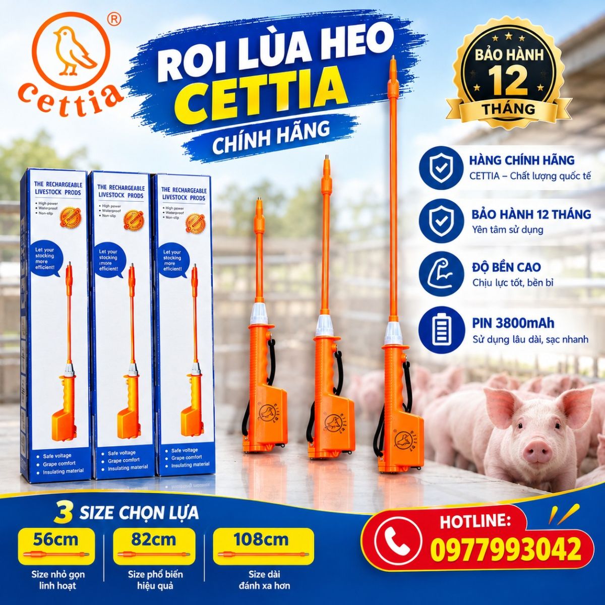 roi lùa heo - roi điện - gậy chích bò 